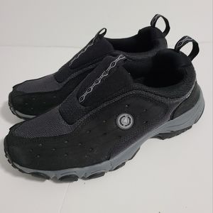 Women's Black and Gray Slip-On Shoes